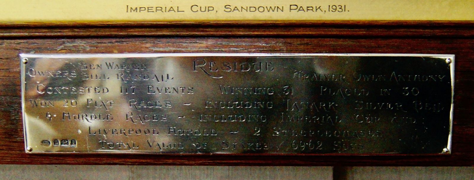 Oak Framed Sandown Park Imperial Cup Painted Print photo furniture