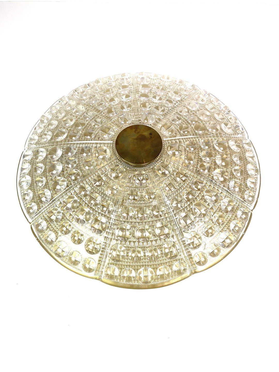 Ceiling Lamp In Brass And Glass Of Danish Design Manufactured By Orrefors Glassworks In The 1960s. photo Lighting