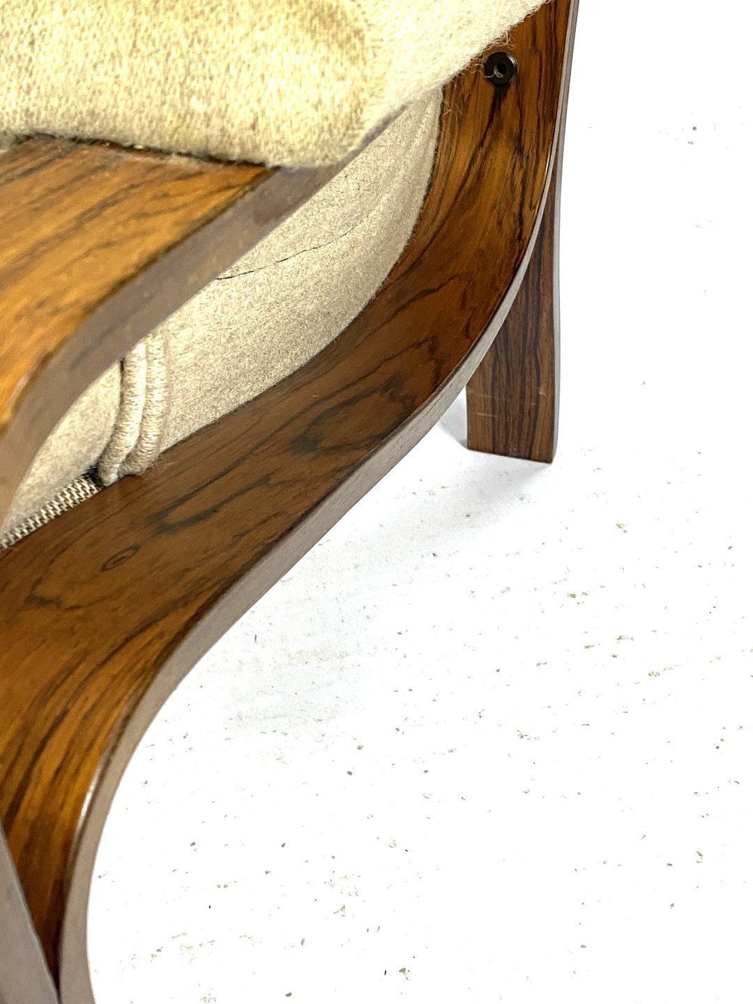 Easy Chair In Rosewood And Upholstered With Light Fabric, Of Danish Design From The 1960s photo vinterior