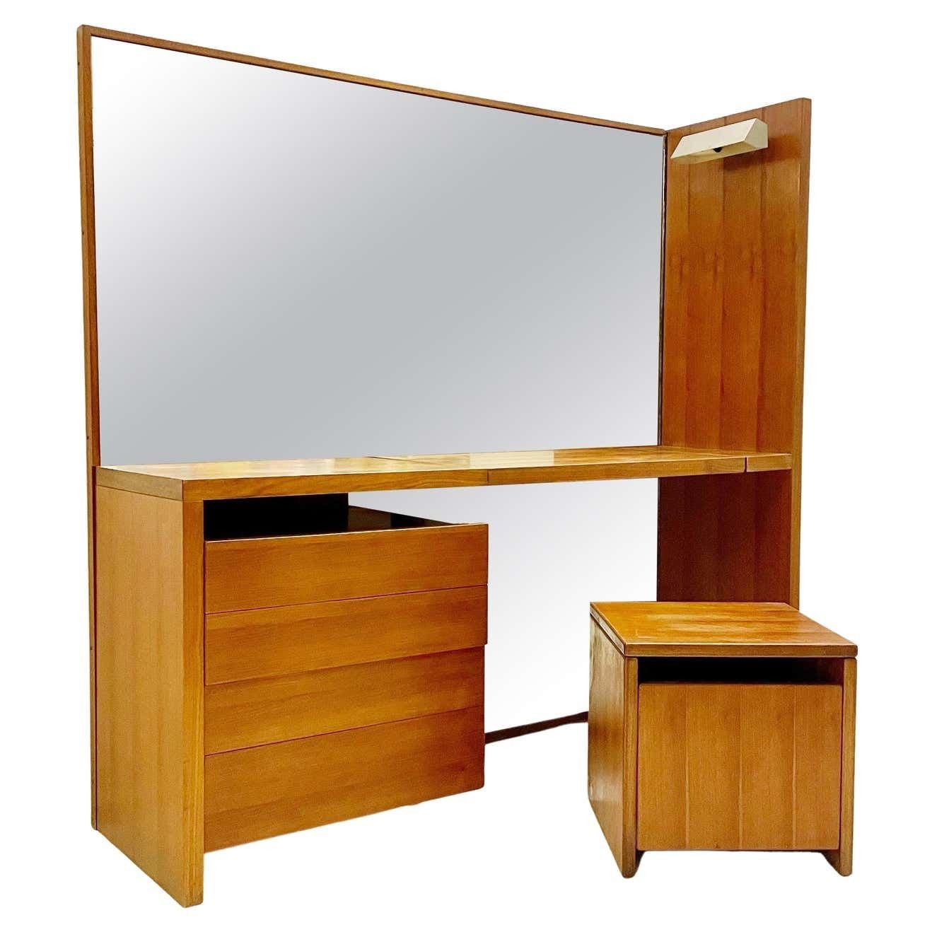 Mid Century Wooden Dressing Table   Italy 1950s