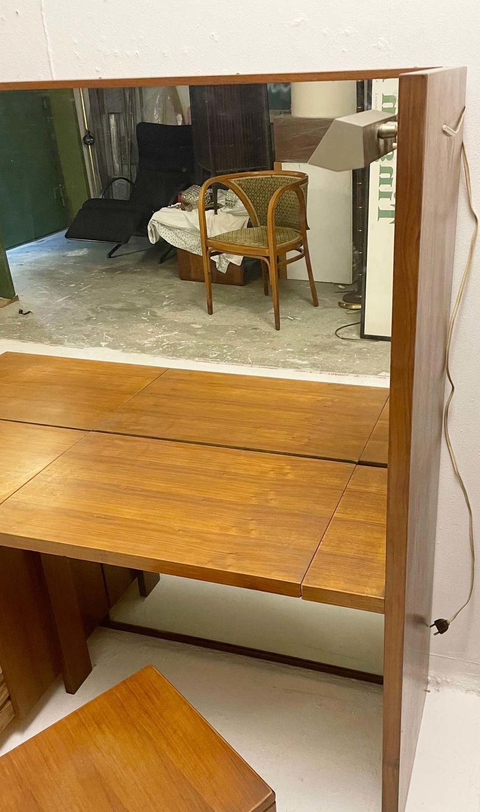 Mid Century Wooden Dressing Table   Italy 1950s photo furniture