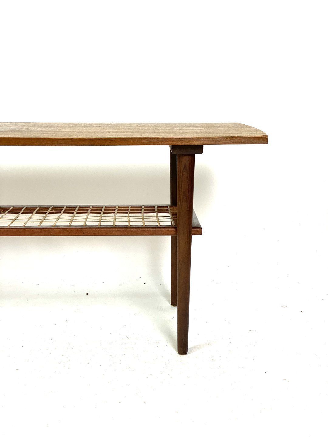 Coffee Table In Teak With Paper Cord Shelf Of Danish Design From The 1960s. photo Furniture