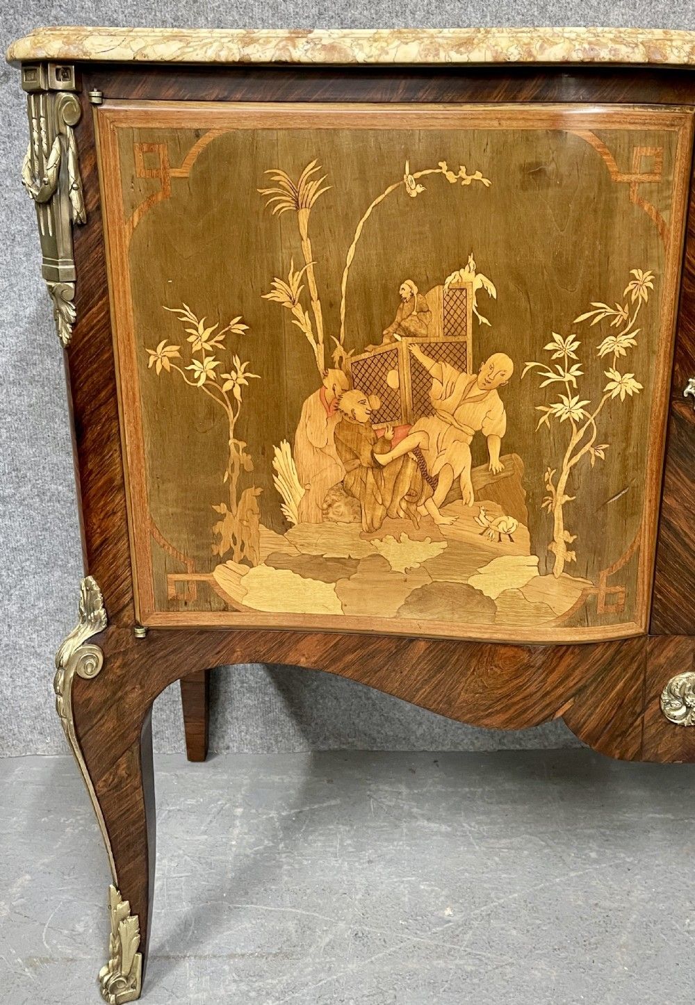 Fine French Mercier Frères Chinoiserie Commode Side Cabinet photo for sale