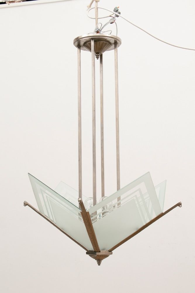 French Modernist Art Deco Pendant Light C.1930 photo for sale