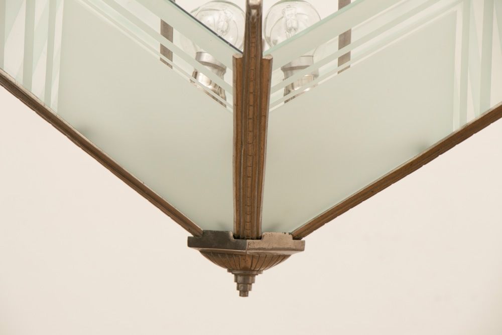 French Modernist Art Deco Pendant Light C.1930 photo vinterior