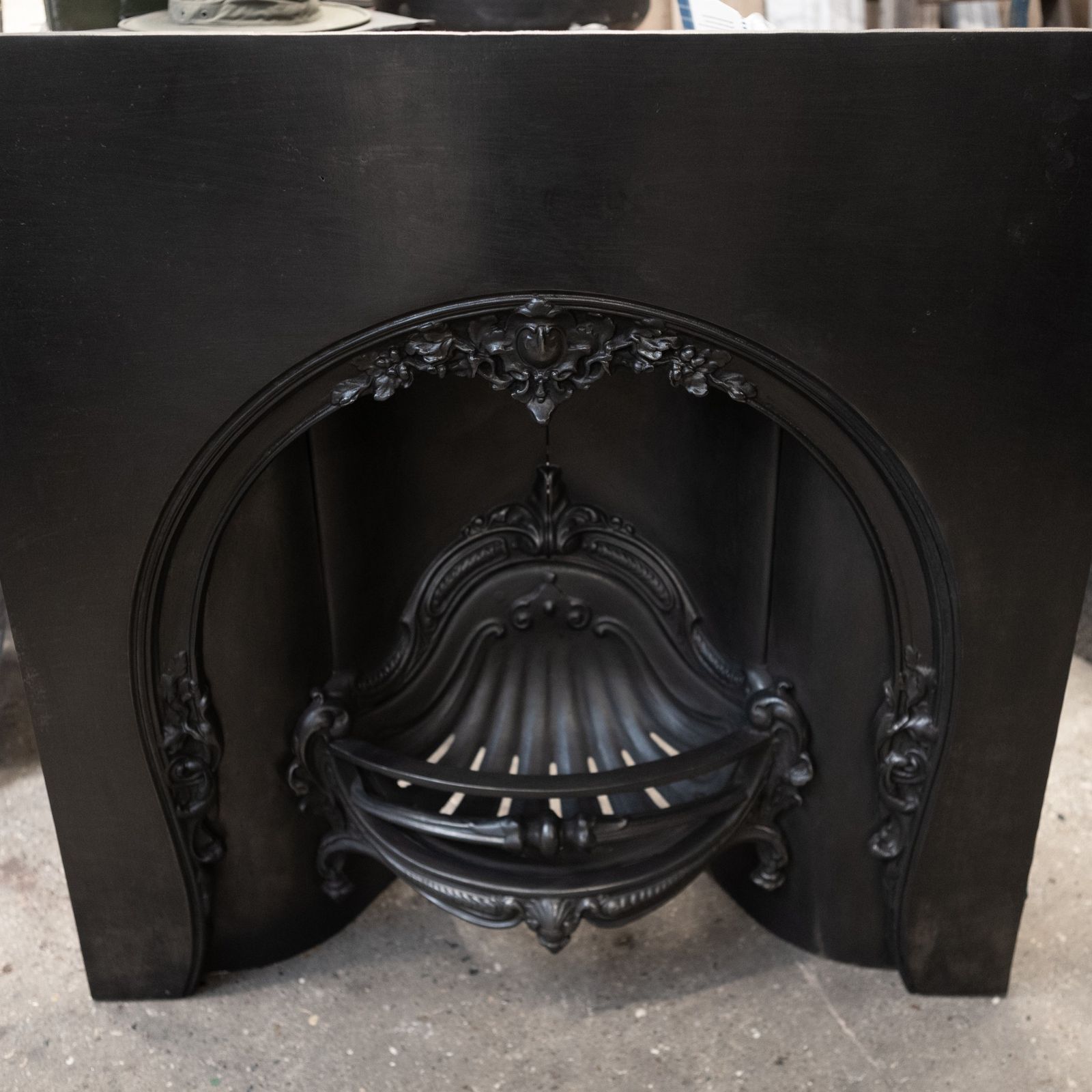 Ornate Reclaimed Victorian Style Cast Iron Insert photo vinterior