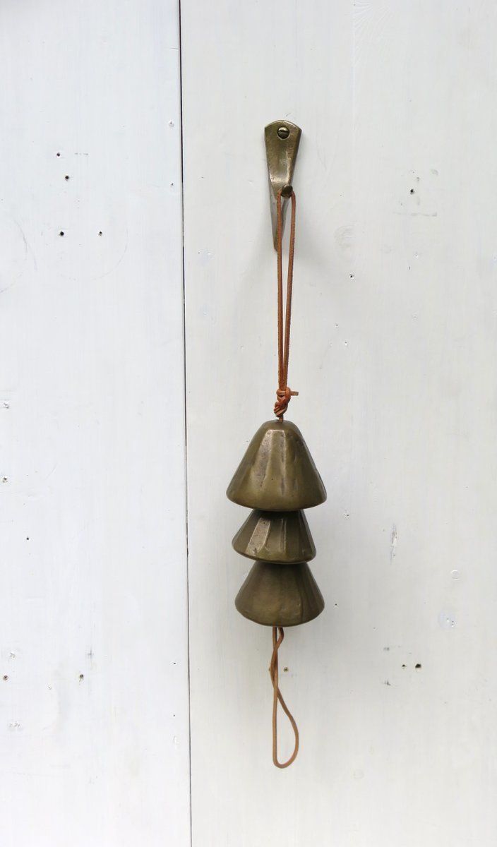 Bronze & Leather Door Bell, 1970s photo furniture