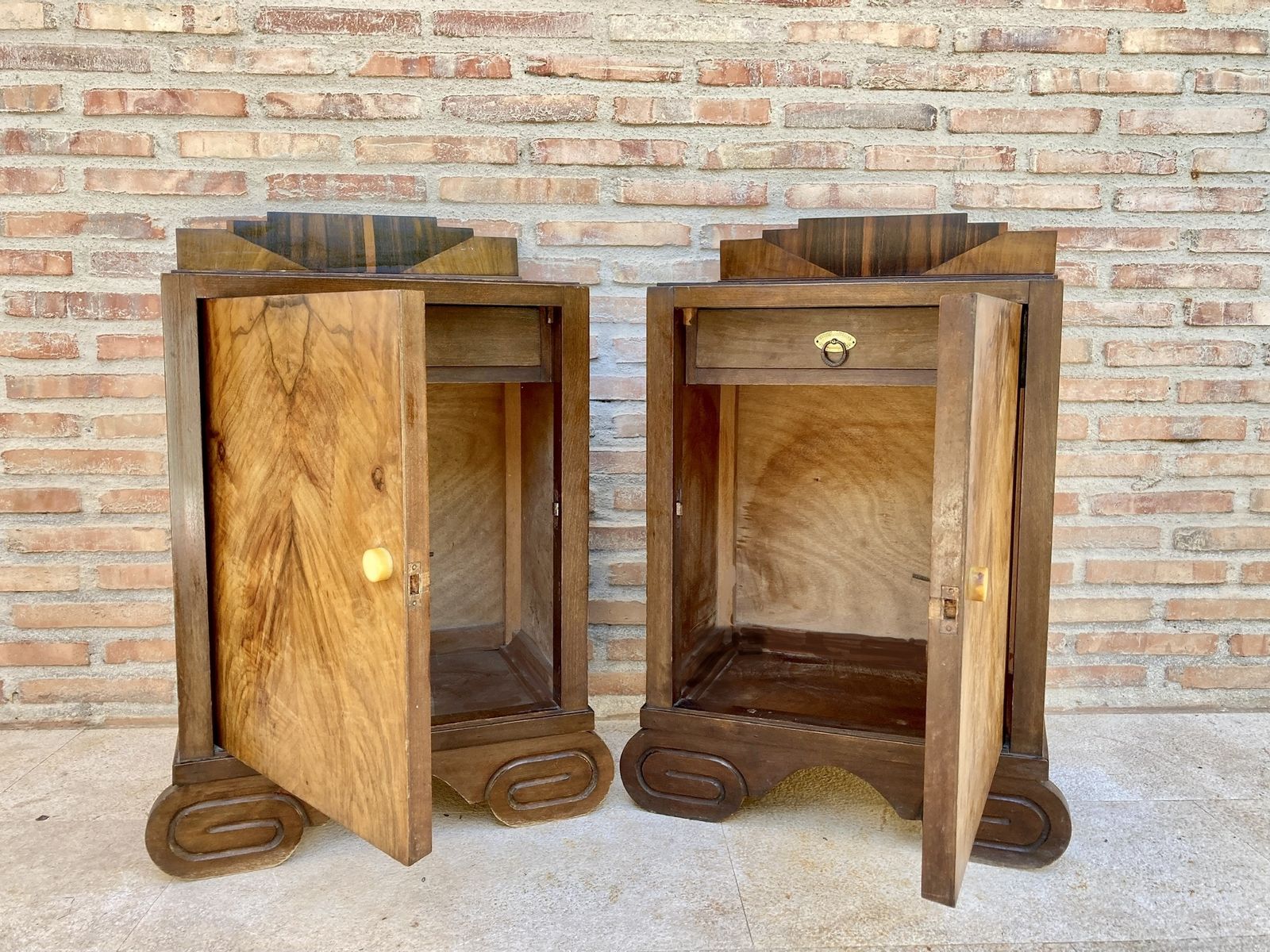 Art Deco Side Cabinets Or Nightstands With One Drawer, 1930s, Set Of 2 photo buy