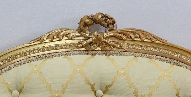 Pair Of Queen Louis XVI Armchairs, Napoleon III Period   Mid Xixth photo vintage