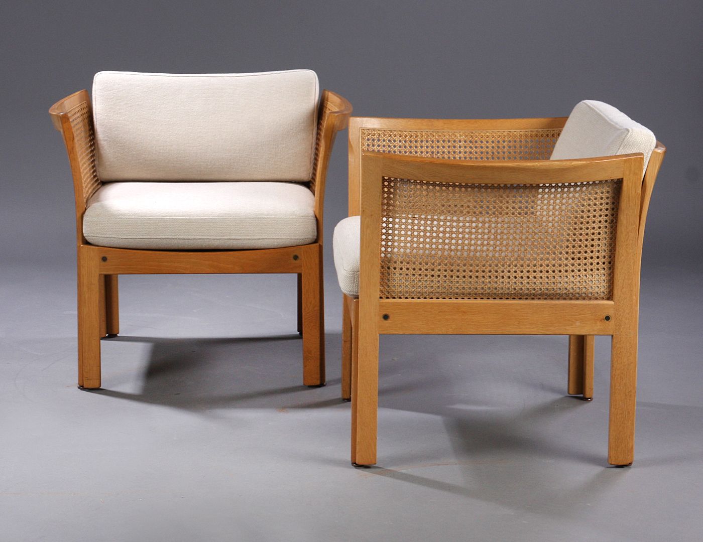 1960s Illum Vikkelso Set Of Three Danish Plexus Easy Chairs In Oak And Grey Fabric photo 2800.0