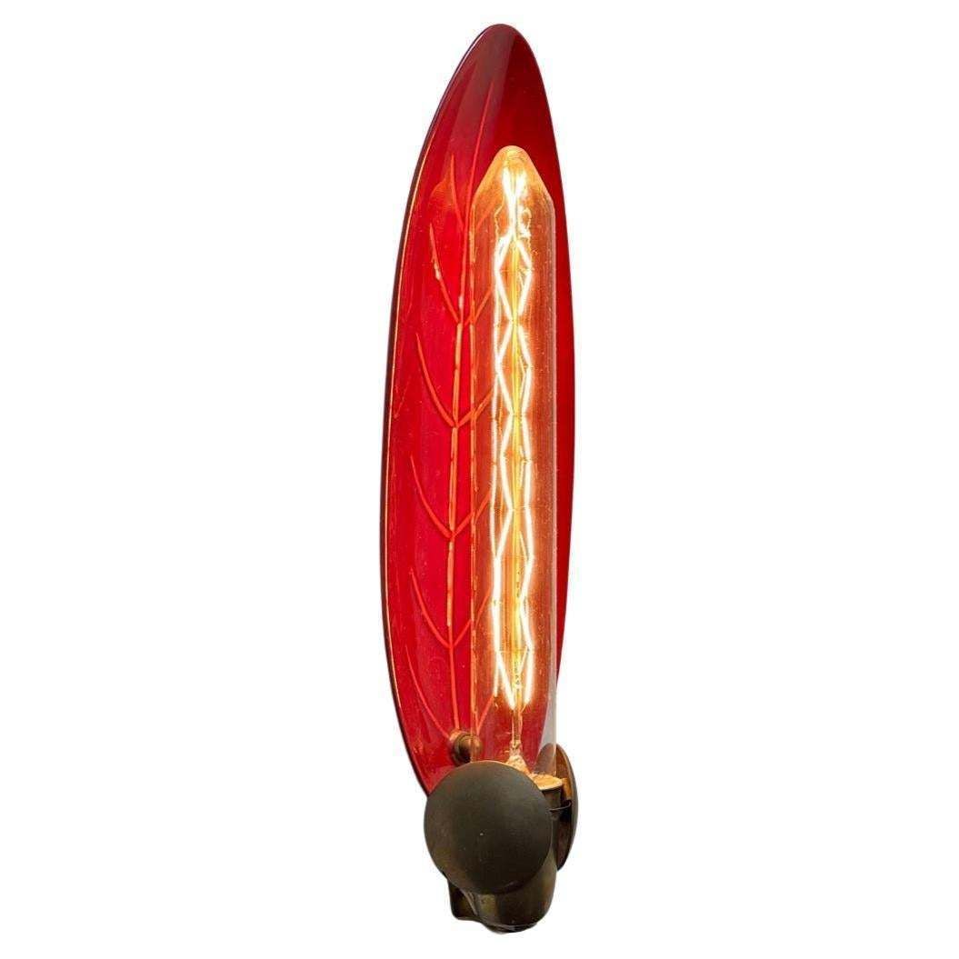 Scandinavian Modern Ceramic And Brass Wall Sconce, 1960s