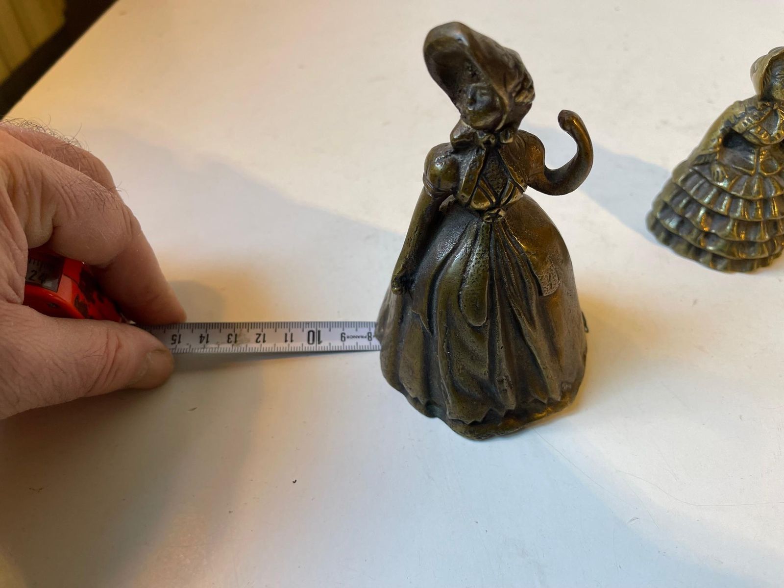 Home Decor Antique Victorian Brass Bells In Shape Of Ladies, 19th Century, Set Of 2 photo