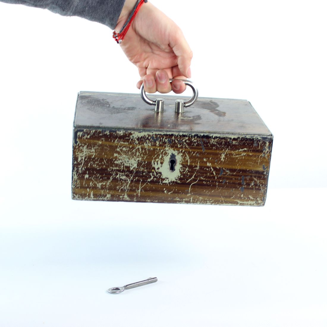 Home Decor Vintage Safe Deposit Box, Czechoslovakia 1930s photo