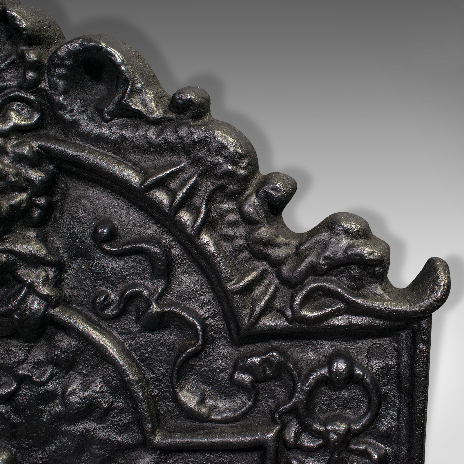 Antique Decorative Fire Backrest, English, Cast Iron, Fireplace Back photo buy