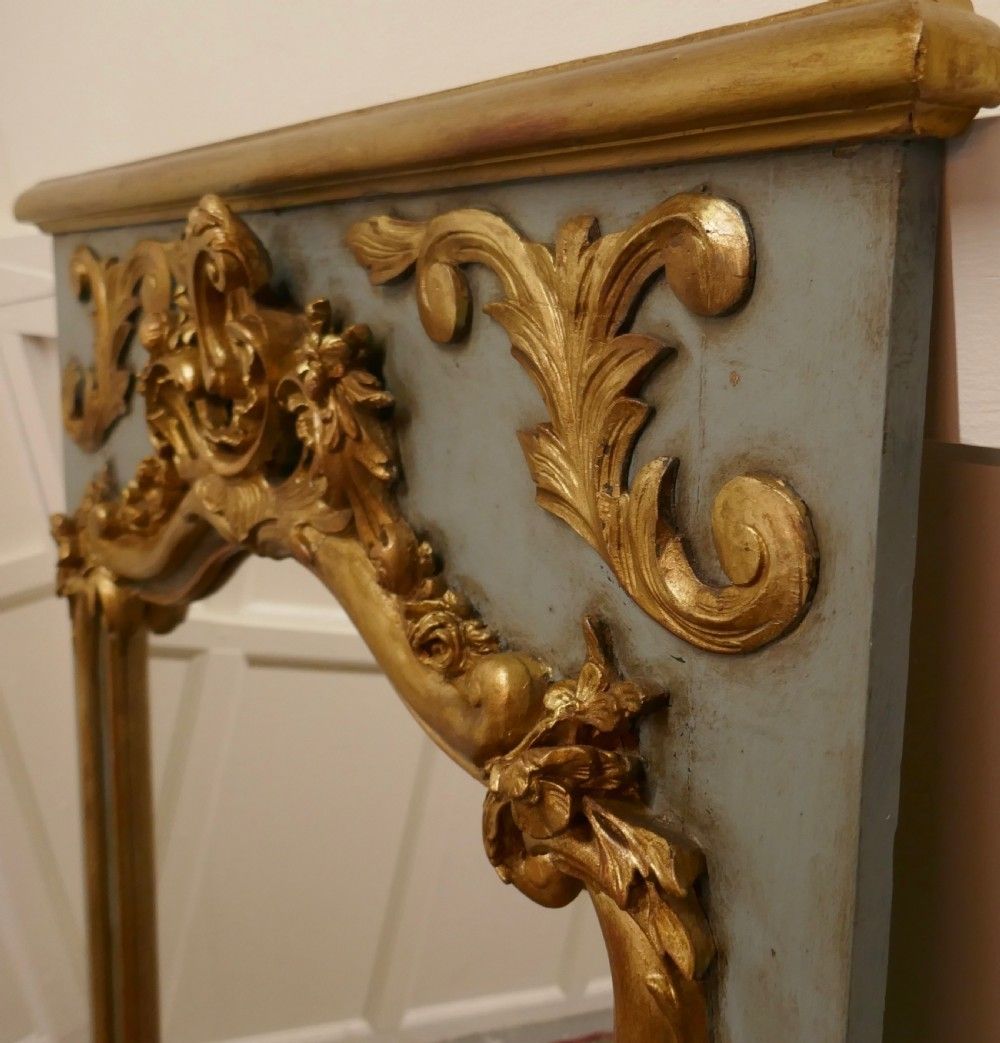 French Napoleon II Carved Gilt And Painted Console Mirror photo buy