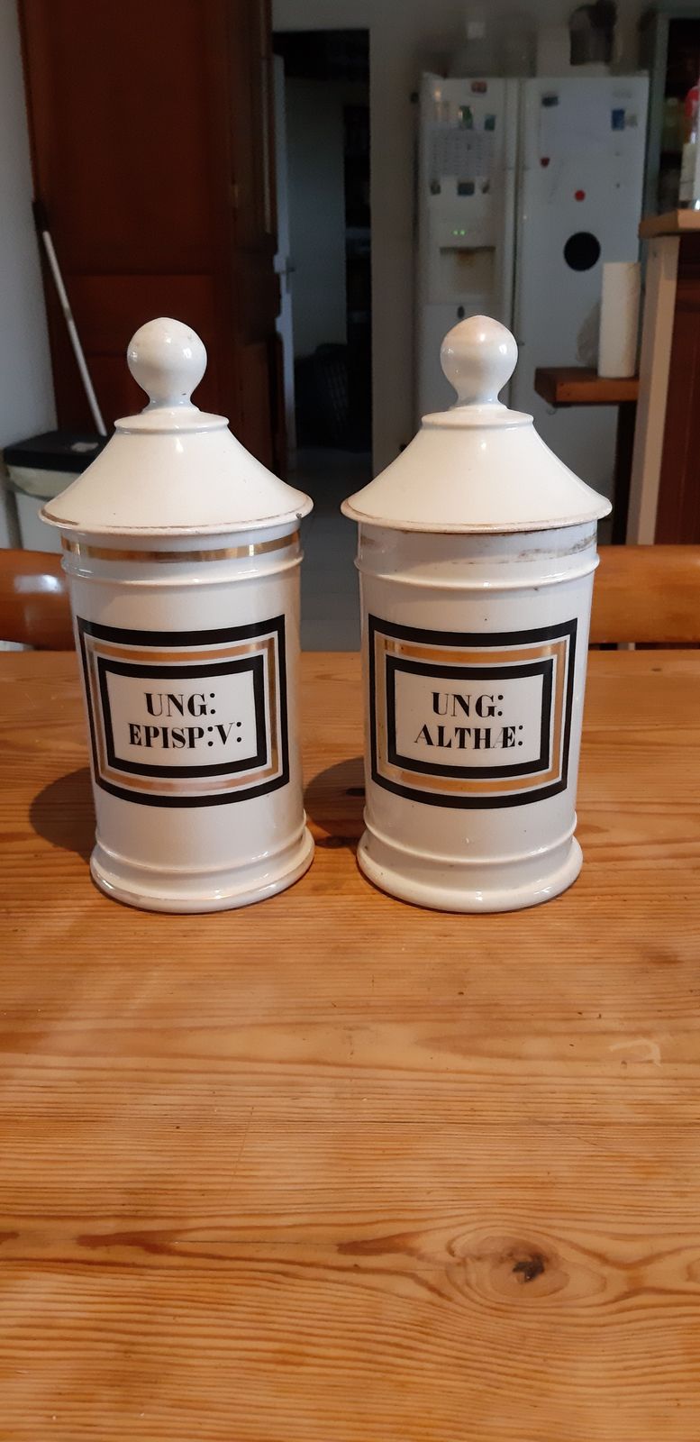 Paire De Pots A Pharmacie En Porcelaine 19 ème