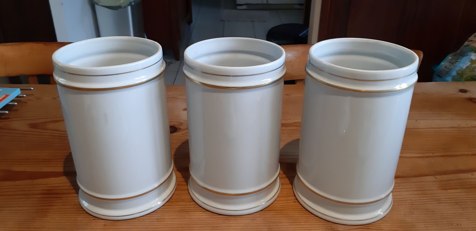 3 Pharmacy Jars 19th Limoges Porcelain Claude Caspenet photo 468.72