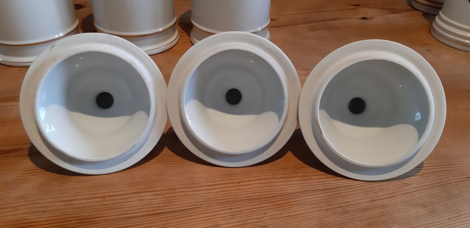 3 Pharmacy Jars 19th Limoges Porcelain Claude Caspenet photo vinterior