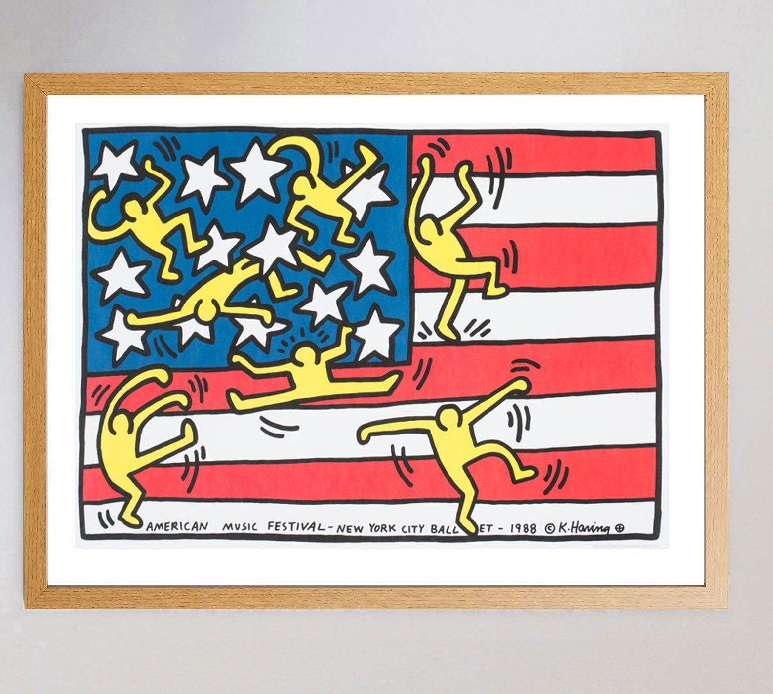 Keith Haring American Music Festival New York City Ballet Original Vintage Poster (Framed) photo Art