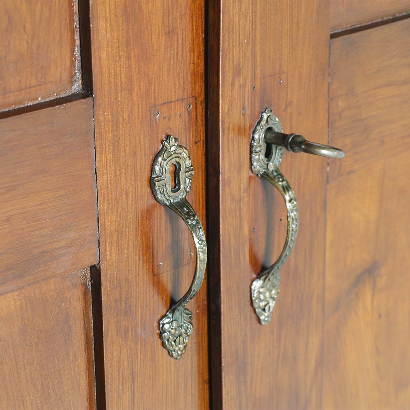 Florentine Art Nouveau Wardrobe Solid Cherry Wood By Dini & Puccini, Hand Carved photo furniture