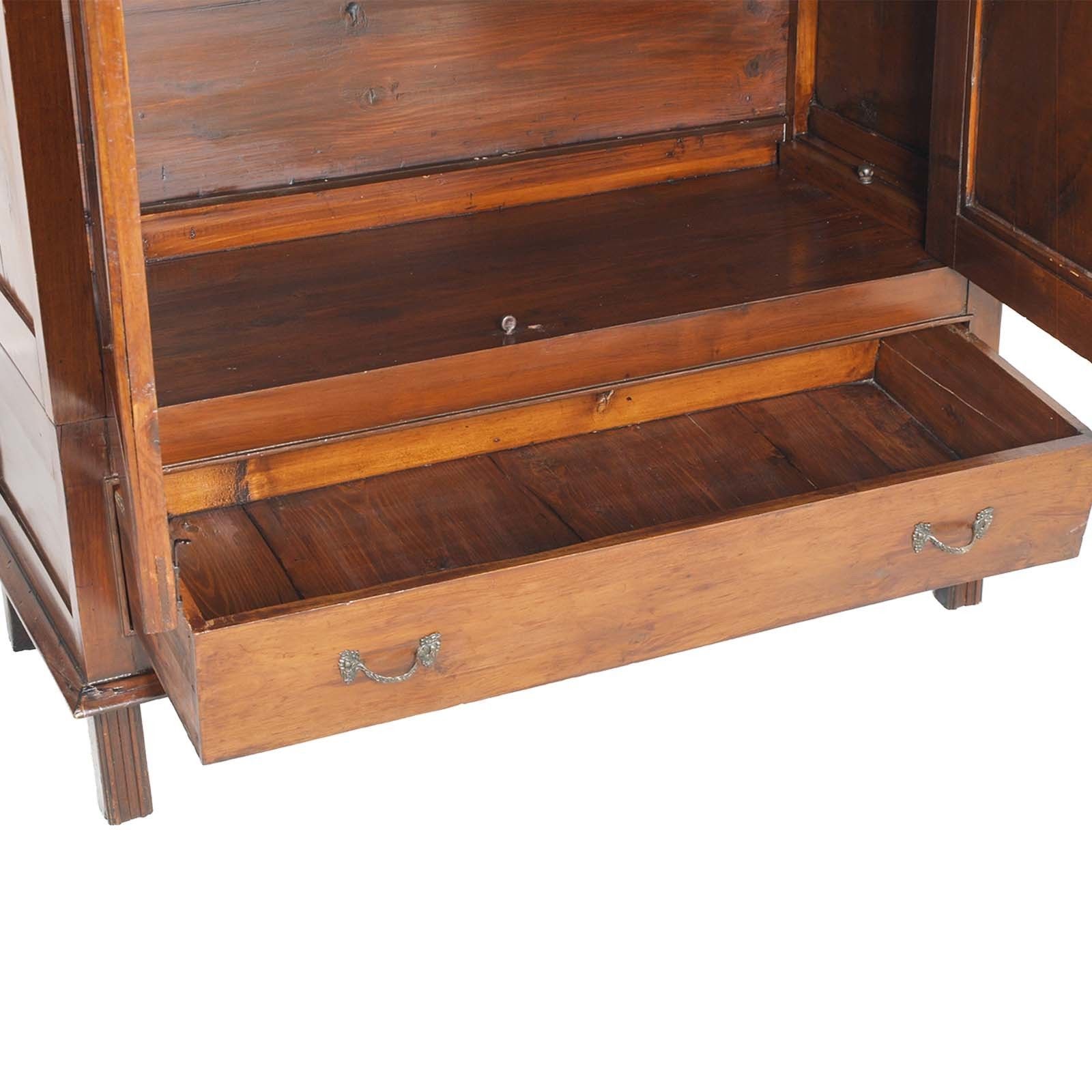 Florentine Art Nouveau Wardrobe Solid Cherry Wood By Dini & Puccini, Hand Carved photo 7936.0