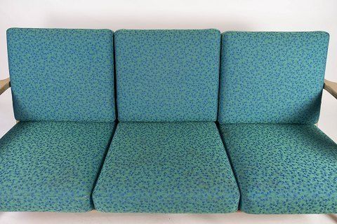 3 Seater Sofa, Model Ge290, In Oak And Blue Hallingdal Wool Designed By Hans J. Wegner In 1953 And Made By Getama In The 1960s. photo Furniture