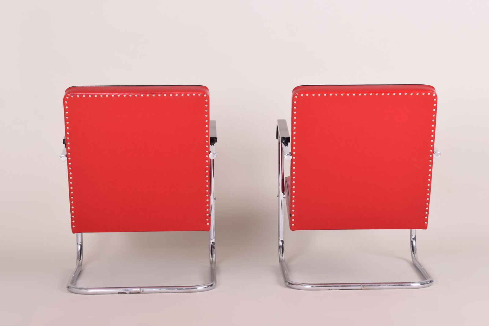 Pair Of Red Bauhaus Armchairs Made In ´30s Germany. Designed By Anton Lorenz. photo vinterior