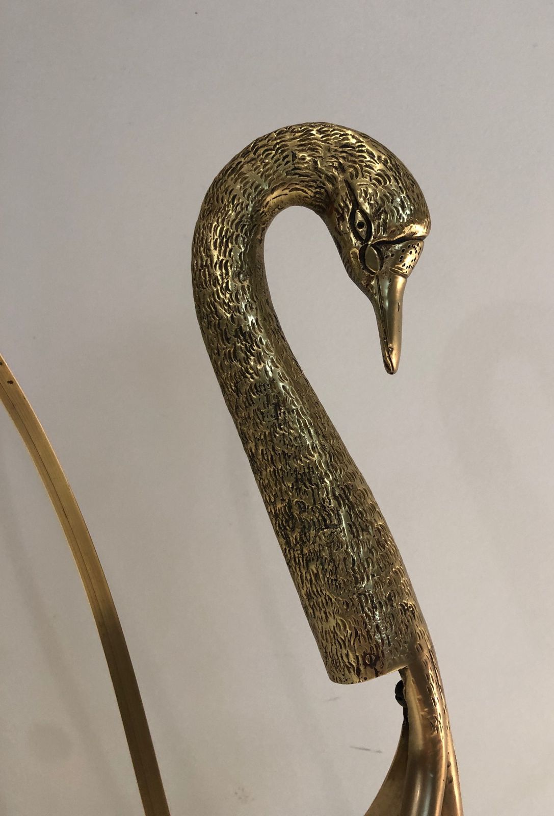 Swan Brass Magazine Rack, 1940s photo Home Decor