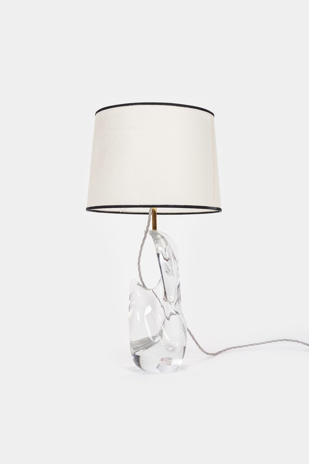 Charles Schneider, Large Crystal Glass Lamp, Paris, 60s photo for sale