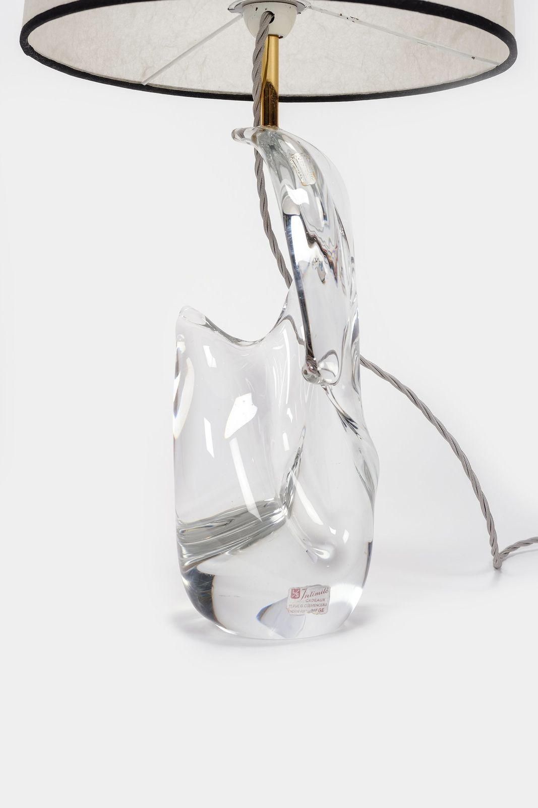 Charles Schneider, Large Crystal Glass Lamp, Paris, 60s photo Lighting