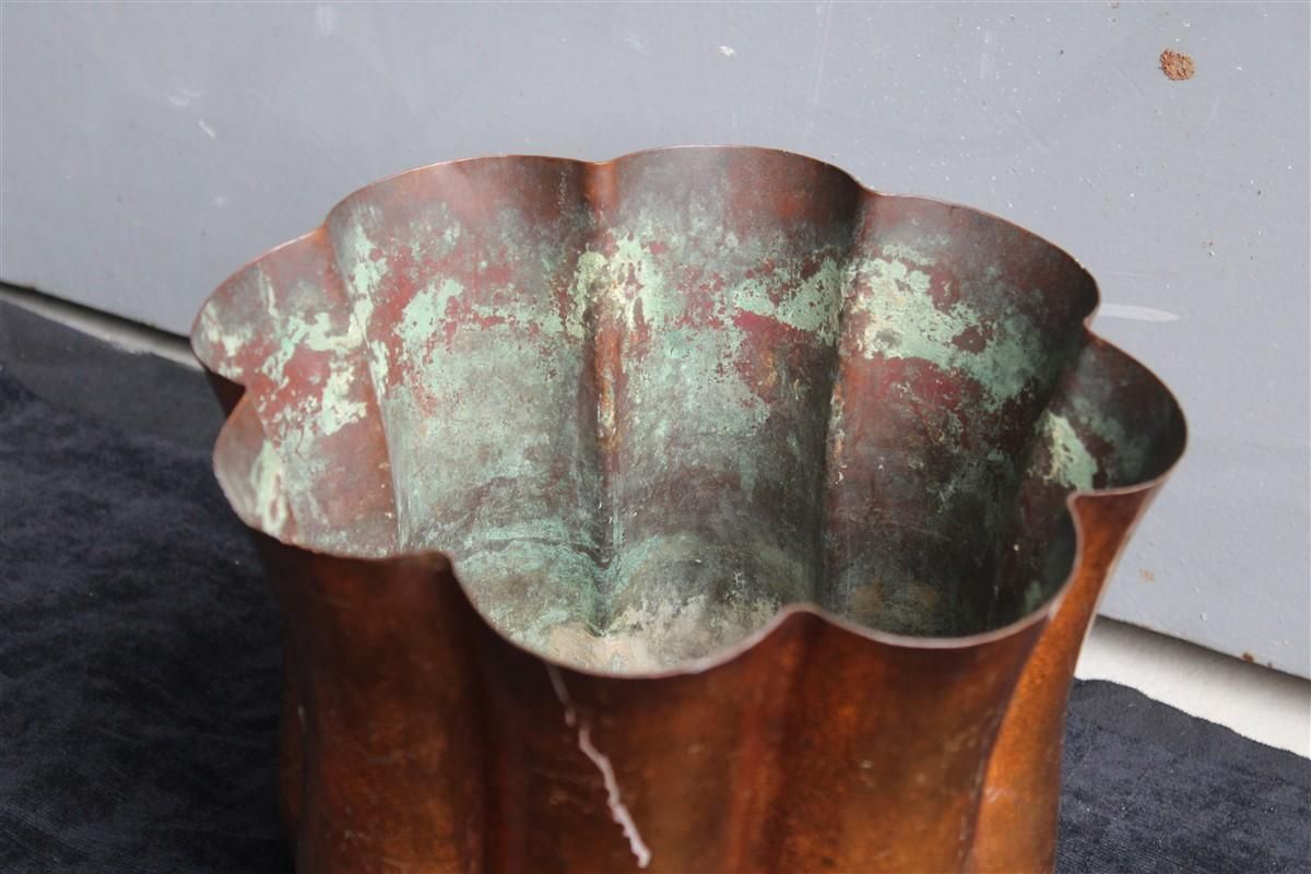 photo furniture Rare Italian Vase 1930 Embossed Copper Gio Ponti For Nino Ferrari Attributed