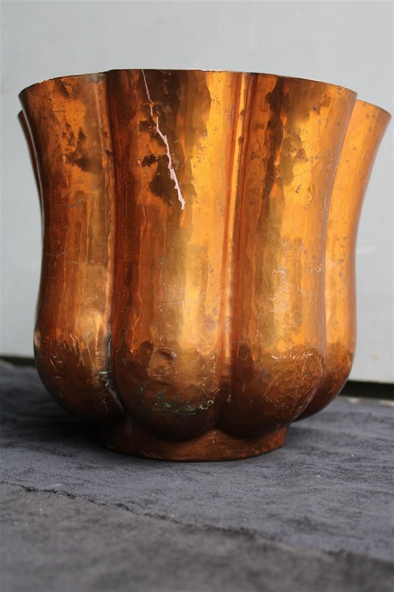 photo for sale Rare Italian Vase 1930 Embossed Copper Gio Ponti For Nino Ferrari Attributed