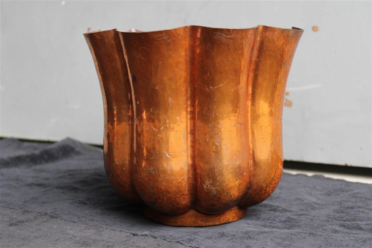 Home Decor Rare Italian Vase 1930 Embossed Copper Gio Ponti For Nino Ferrari Attributed photo