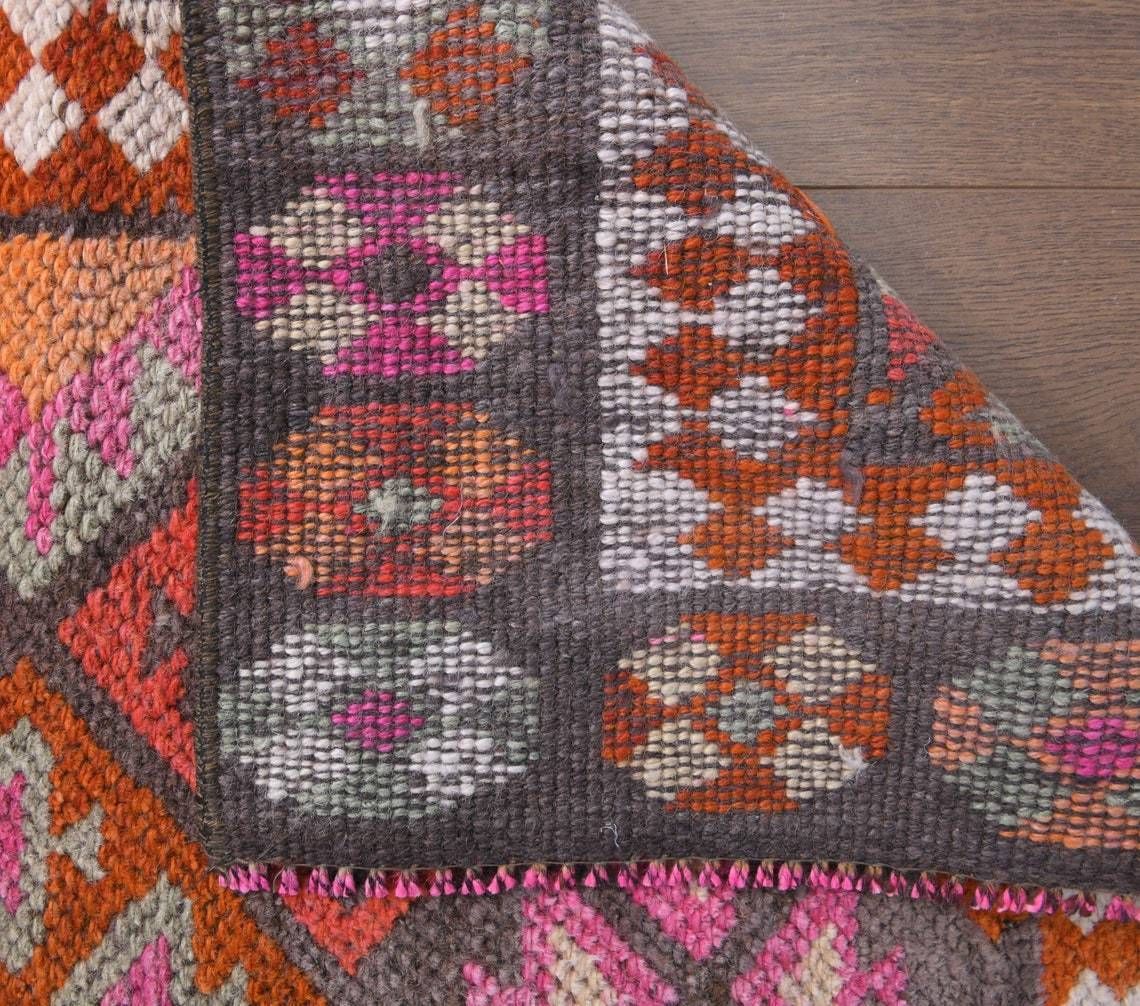 Geometric Hallway Rug, Farmhouse Decor One Of A Kind Anatolian photo 593.0