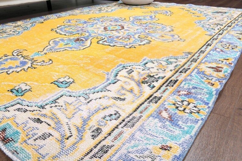 Antique Turkish Carpet Oushak Handmade Wool Rug Orange Oriental Area  Anatolia Farmhouse Decor One Of A Kind  Ethnic photo Textiles