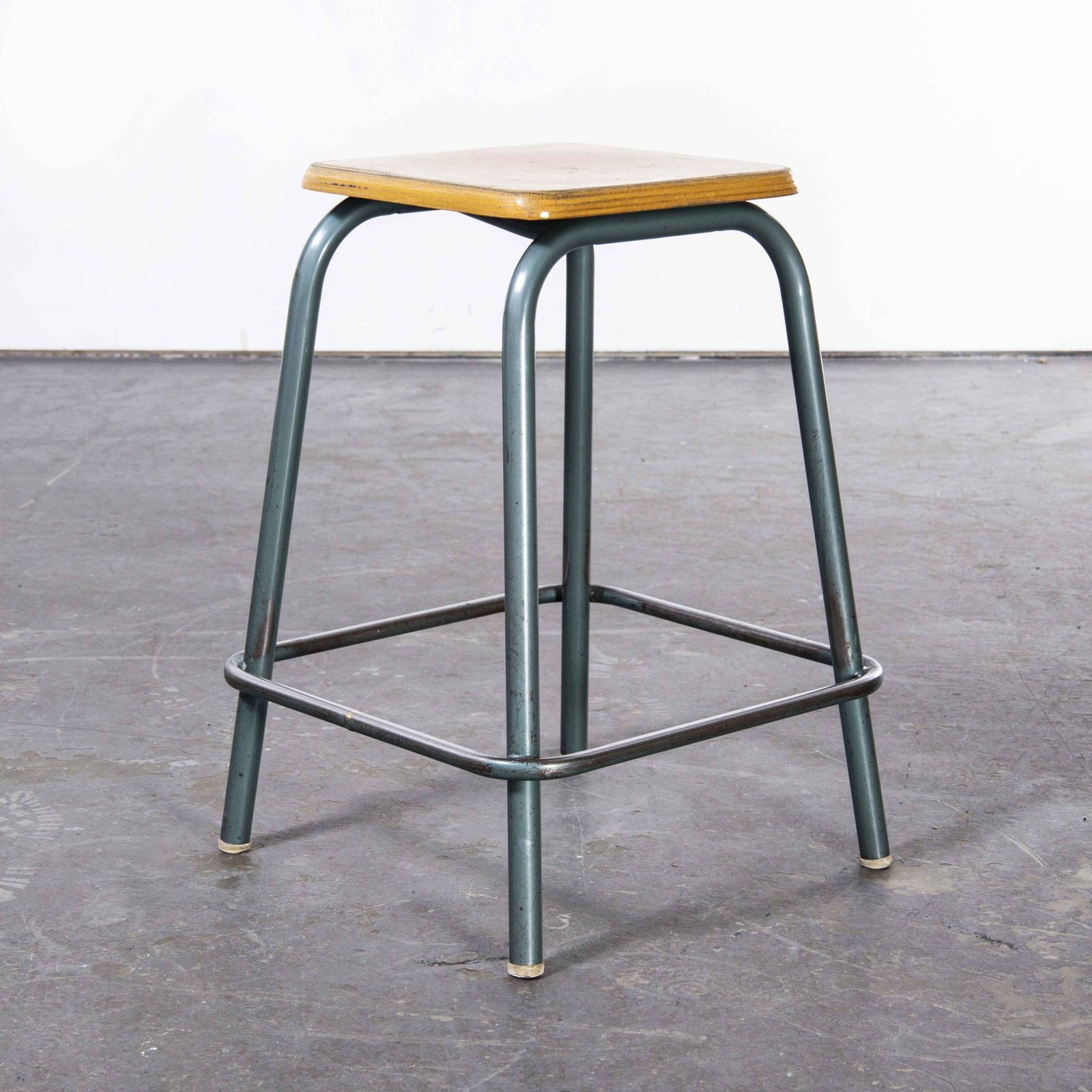 1950’s Mullca French Stools – Aqua Square Seat – Set Of Four photo 456.0