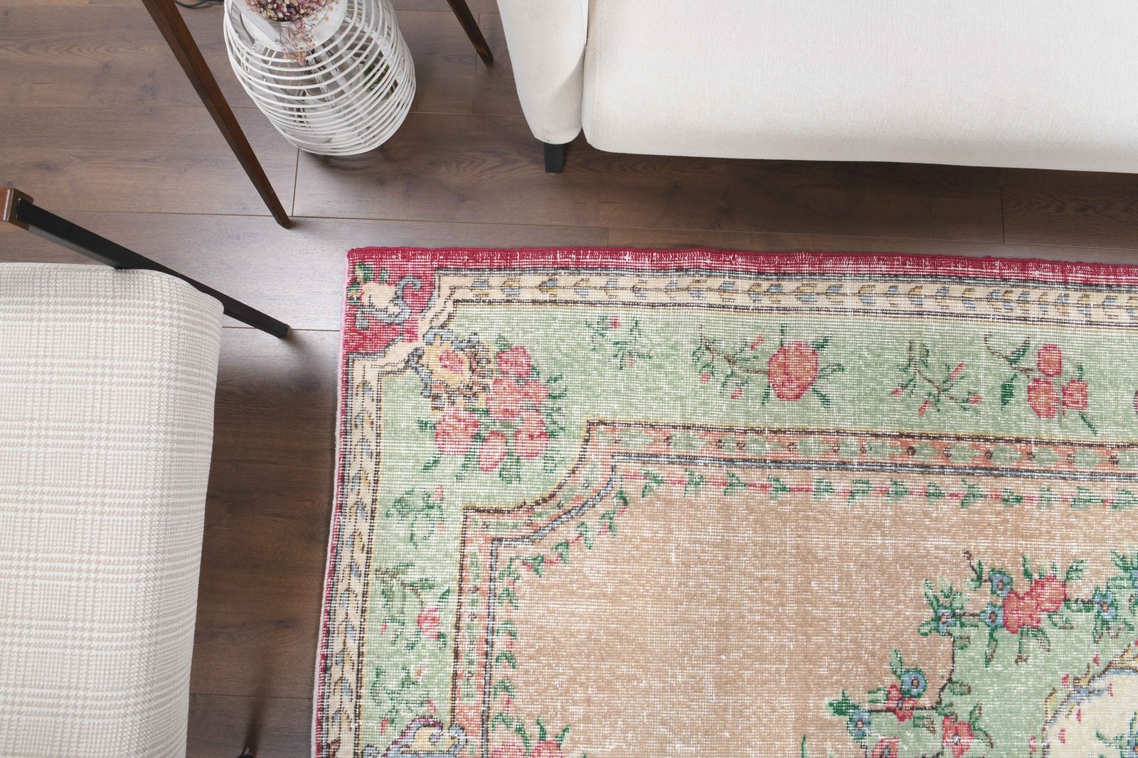 Turkish Vintage Medallion Area Rug, Oushak Rug, Handmade Wool Carpet, Farmhouse Decor, One Of A Kind, Made In Anatolia, Turkey Carpet photo 1248.0