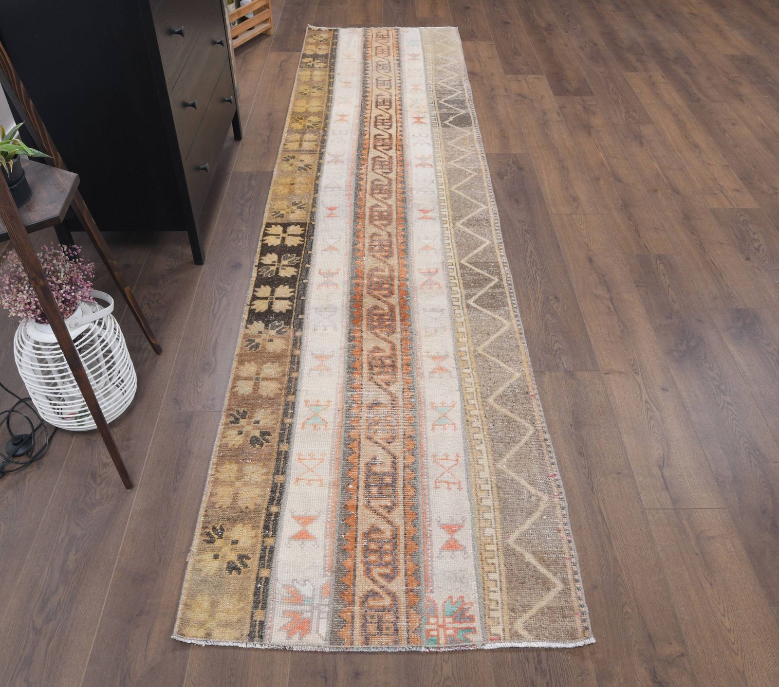 Turkish Vintage Runner, Oushak Handmade Wool Rug, Patchwork Rug, Hallway Rugs, Farmhouse Decor, One Of A Kind, Folk Art, Anatolian
