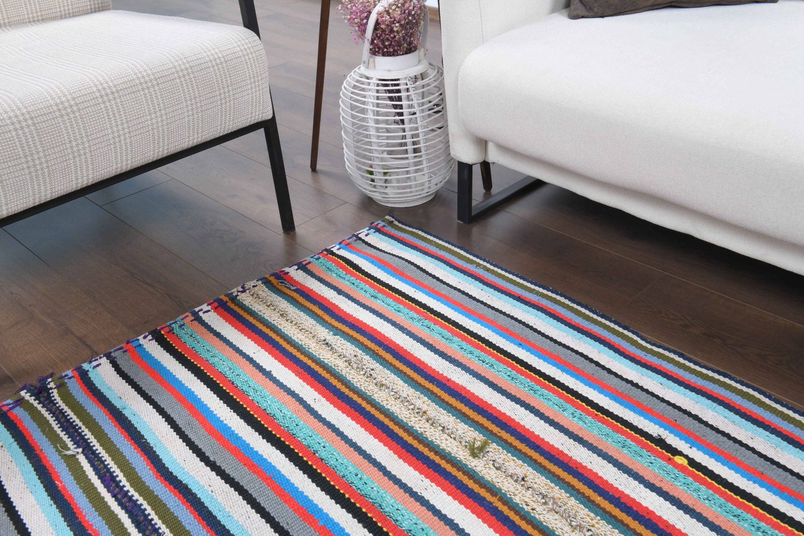 Turkish Kilim Area Rug, Oushak Handmade Wool Colorful Flatweave Rugs, Farmhouse Decor One Of A Kind, Made In Anatolia, Boho photo vinterior