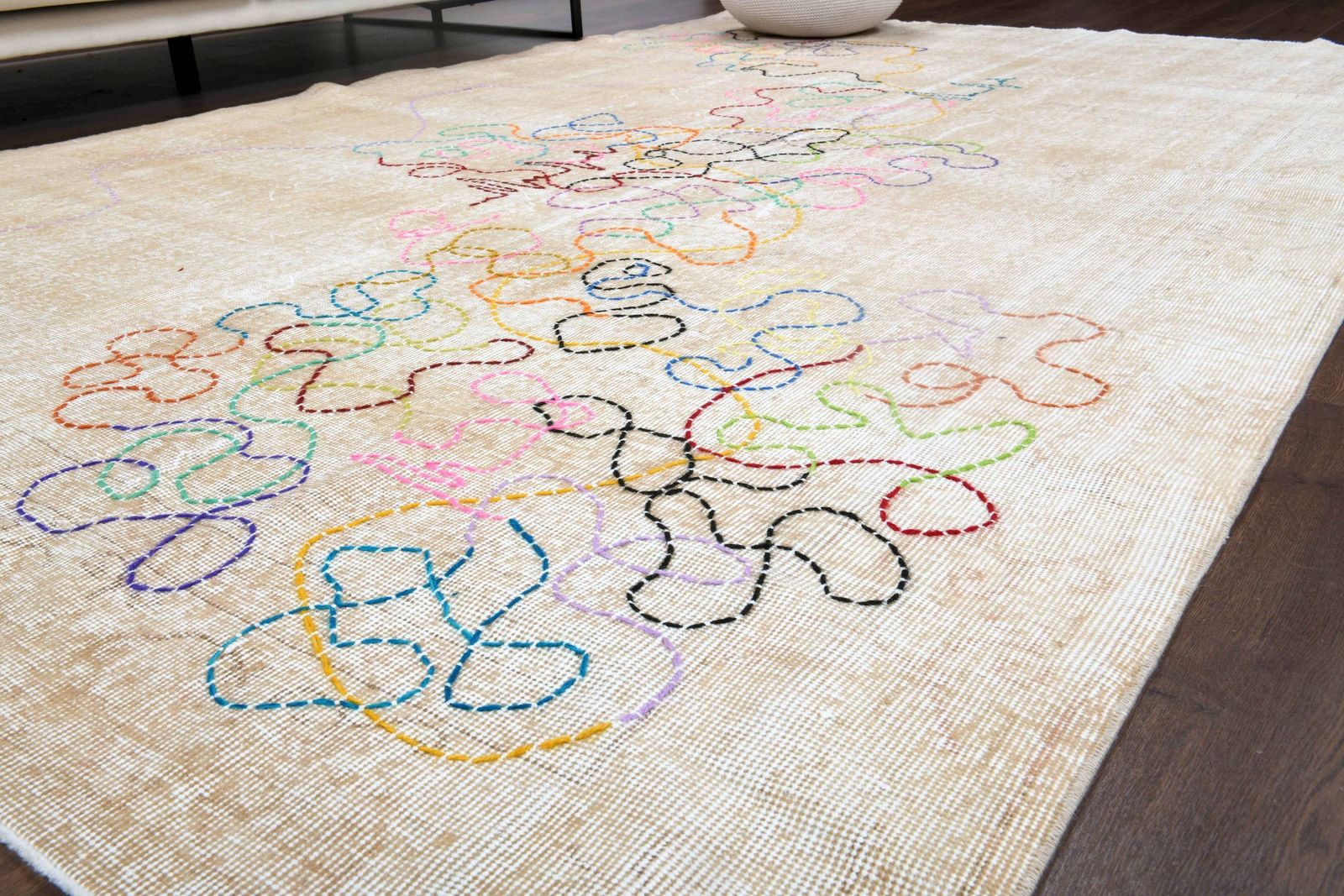 Turkish Oushak Rug, Handmade Wool Carpet, Low Pile Area Rug, One Of A Kind, Anatolian, Boho Decor, Farmhouse Decor Rugs photo Textiles