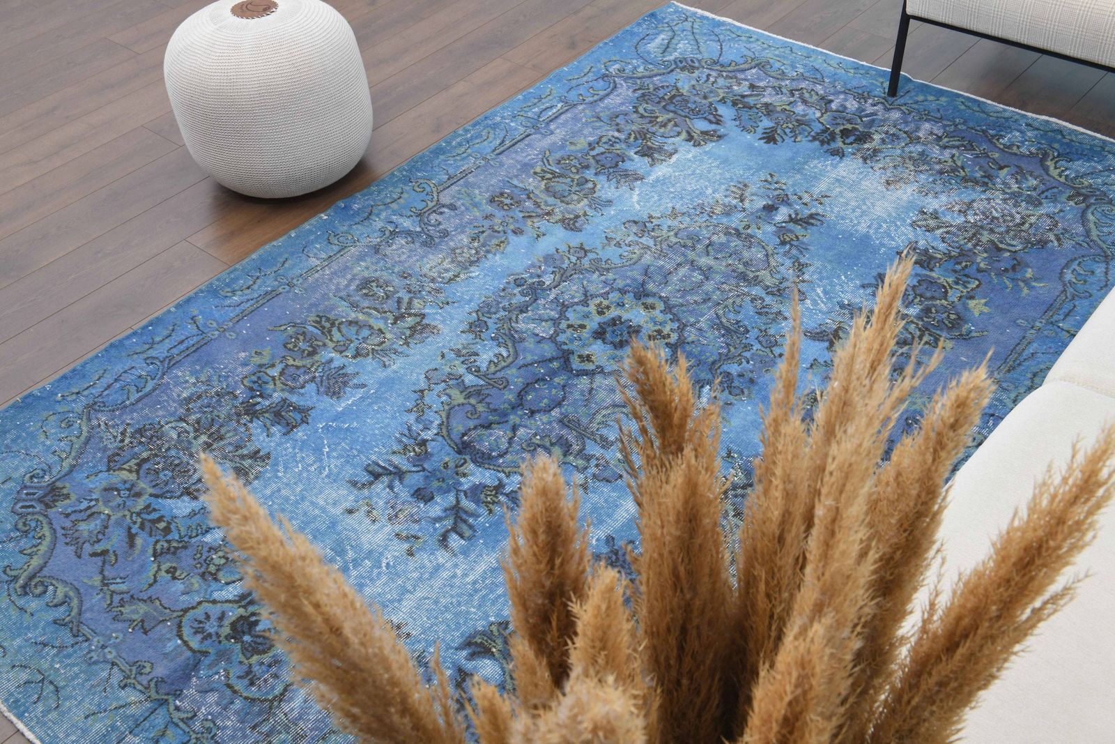 Turkish Oushak Rug, Handmade Wool Carpet, Blue Area Rug, Farmhouse Decor One Of A Kind, Anatolian, Ethnic Carpet, Bohemian Rugs photo 1085.0