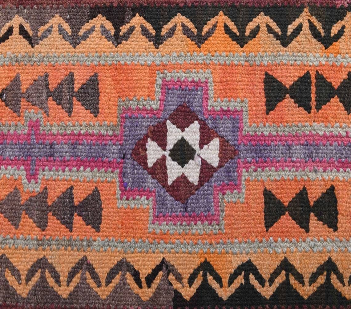 Vintage Turkish Kilim Runner Rug Oushak Handmade Wool Flatweave Carpet Hallway Rugs Farmhouse Decor photo vinterior