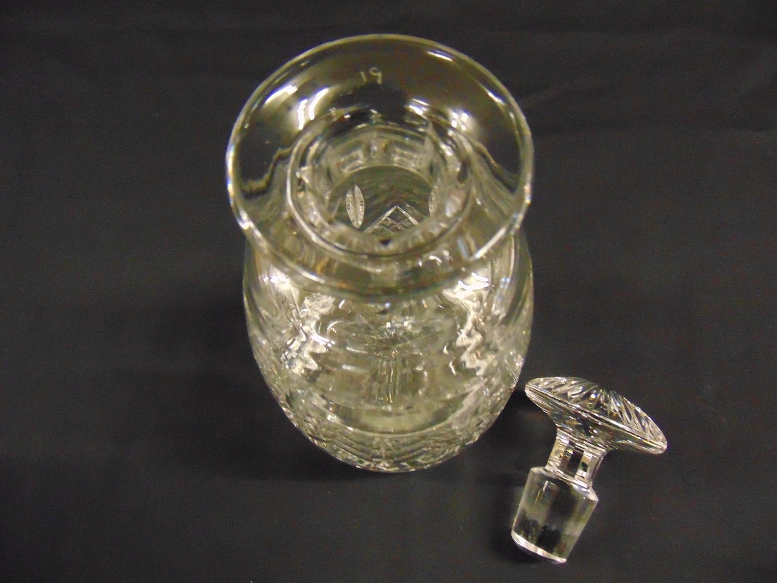 Stuart Crystal Glengarry Cambridge Cut Crystal Mushroom Stopper Decanter photo vintage