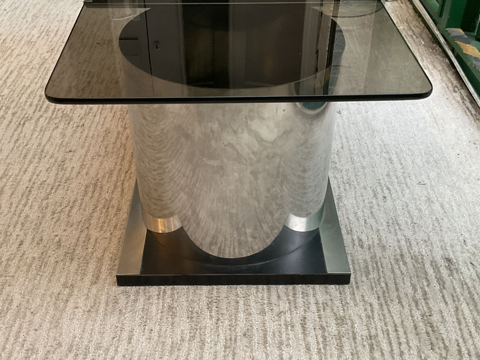 1970’s Italian Steel And Glass Coffee Table By Stildomus photo vintage