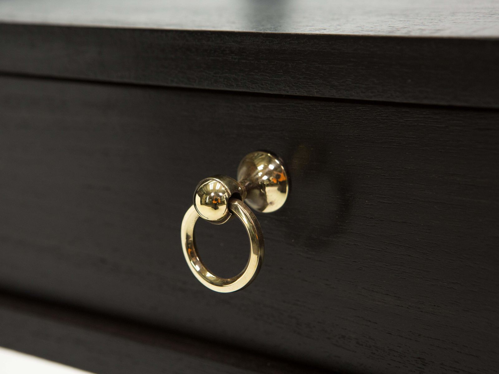 Pair Of French Night Stands Black Tinted Wood And Brass, 1970s photo 4889.3099999999995