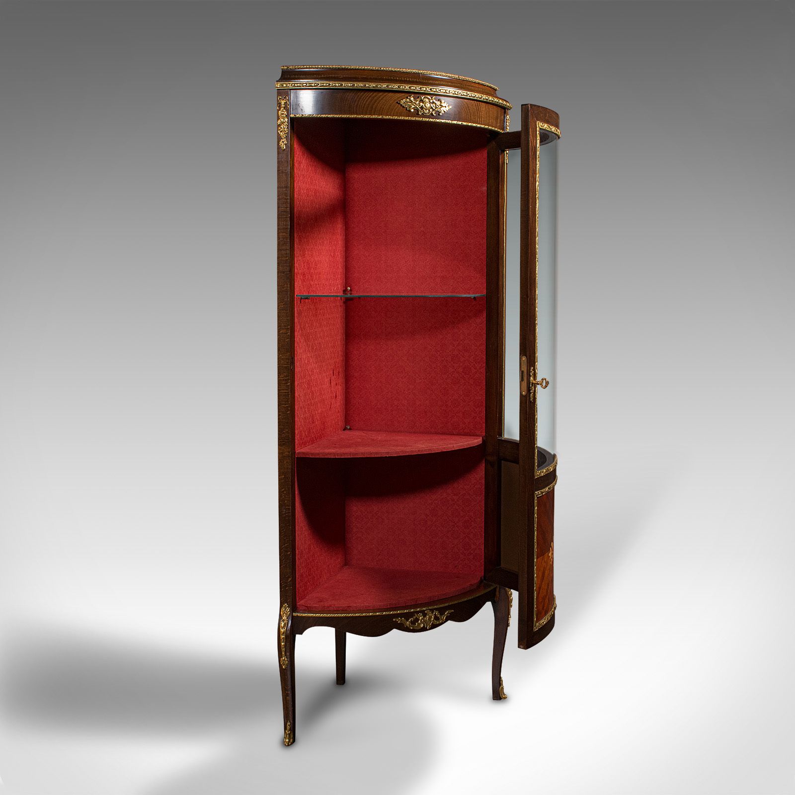 2450.0 Tall Vintage Corner Vitrine, French, Display Cabinet, Late 20th Century, C.1970 photo