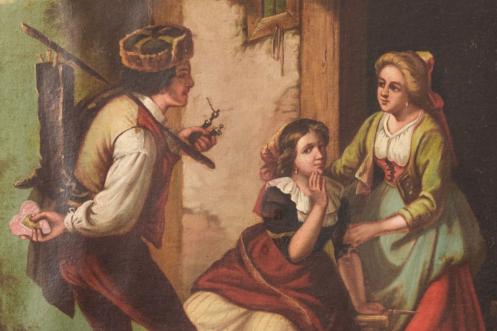 Frans Of Vlaams Schilderij In Golden Age Stijl Met Vrijagesscène photo furniture