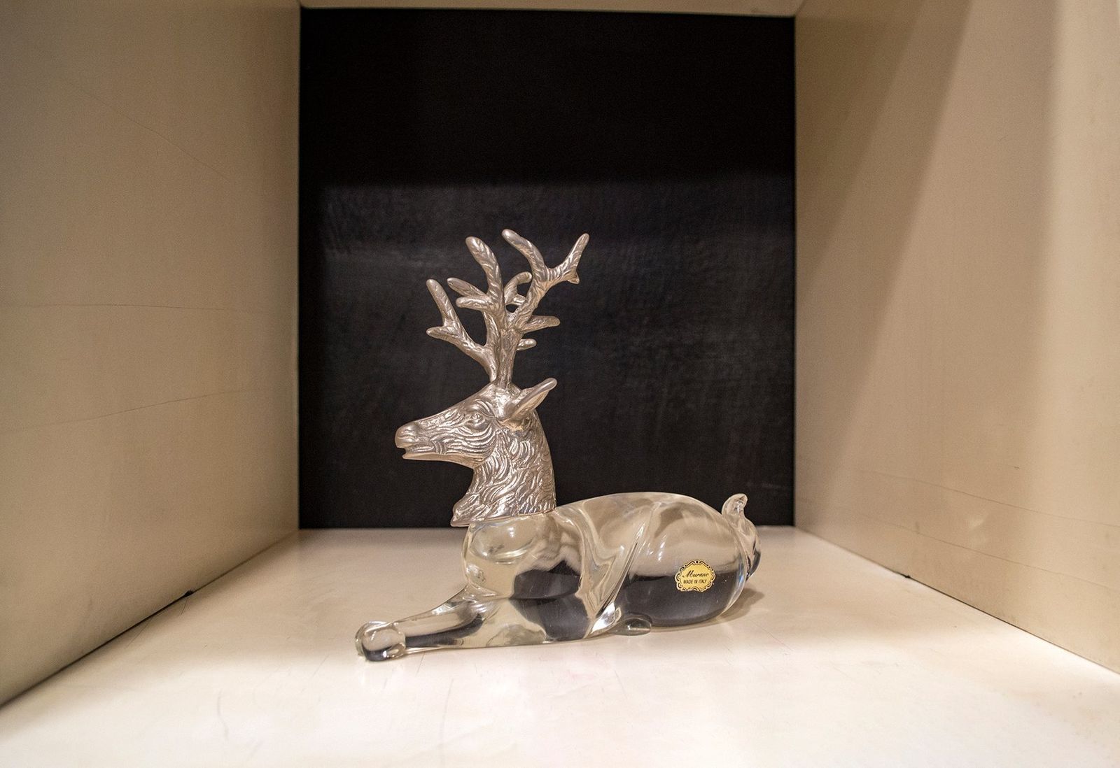 Deer In Murano Glass And Metal, Italy, 1970s
