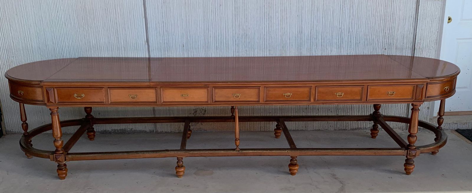 12 Foot Oval Center Table With Drawers In Both Sides, 20th Century photo furniture