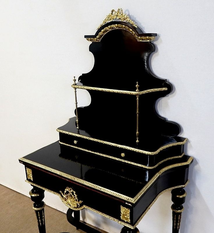 photo vinterior Small Lady's Desk In Blackened Pear, Napoleon III Period   Mid 19th Century